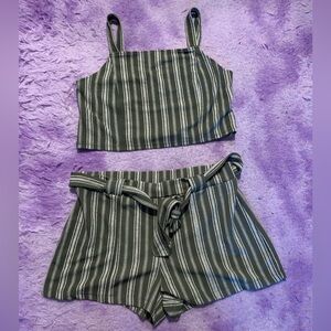 Green top and shorts set